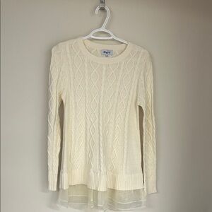 Elegant Ivory Cable Knit Sweater